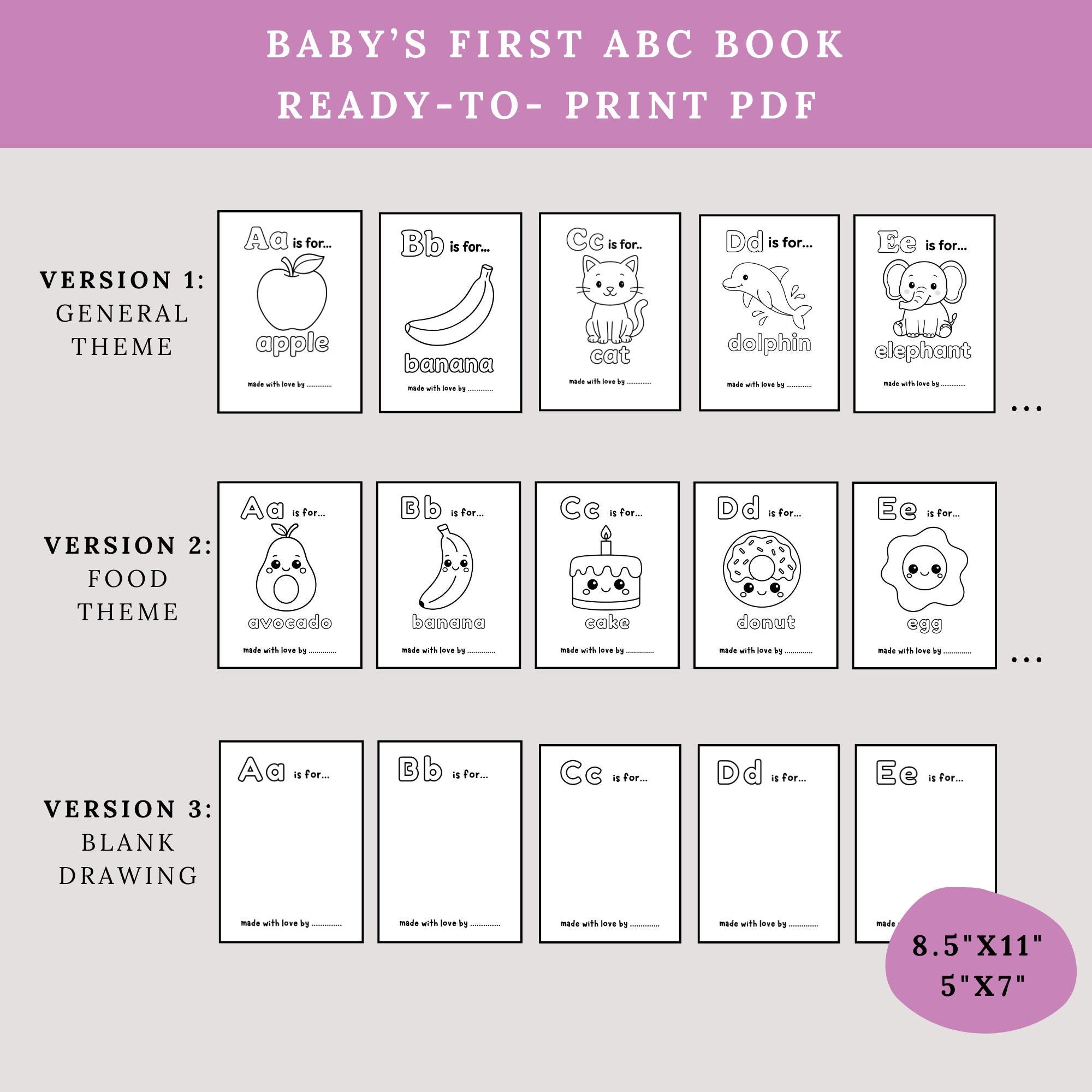 ABC 123 Coloring Book: Baby's First Book PDF Download & Editable Covers ...