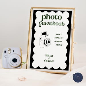Instax Mini 12 Instructions, Polaroid Guestbook sign, Instax Directions, How to take a photo, How to load a new film,Photo Guestbook Sign