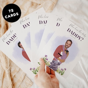 Jeu de 72 cartes pour baby shower, modèle imprimable sur toile, cartes de célébrités numériques modifiables, jeu amusant pour baby shower