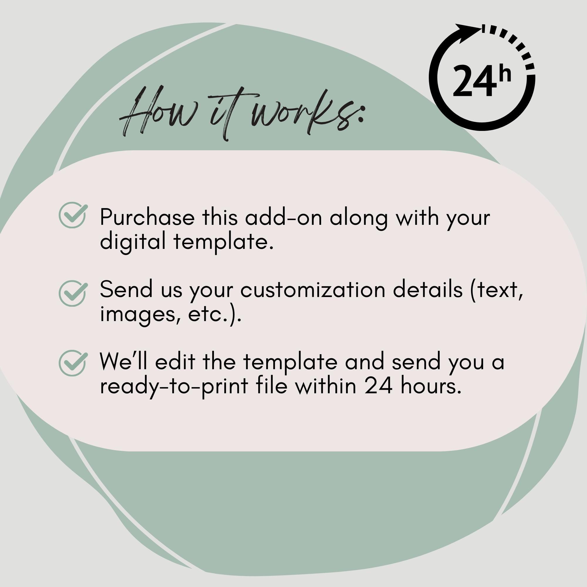 Add-on: Template Editing Service – We Edit, You Print! - Etsy
