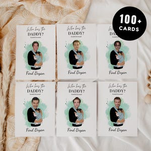 100+ Cards Who Has the Daddy Baby Shower Game Template, Editable Scratch Off Game, Editable FunnyBaby Shower Celebrity Scratch Off Game