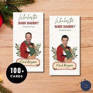 Who Has the Baby Daddy Baby Shower Game, Printable Template on Canva, Editable Digital Celebrity Cards , Funny Baby Shower Game 100+ cards