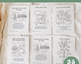 Libro da colorare con filastrocche: attività per gli ospiti del baby shower (download PDF, 35 pagine)