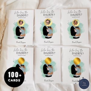 Who Has the Daddy? Baby Shower Game: 108 Celebrity Scratch Off Cards (Digital Download)