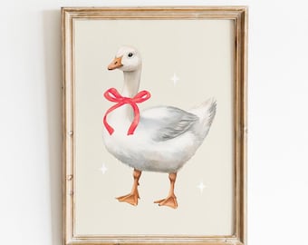 Silly Goose Wall Art, Cute Goose Poster, Silly Goose Print, Goose Nursery Print, Girls Room Prints, Playroom Decor Trendy Wall Art Printable