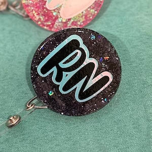 RN Custom Holographic Glitter Nurse Badge Reel