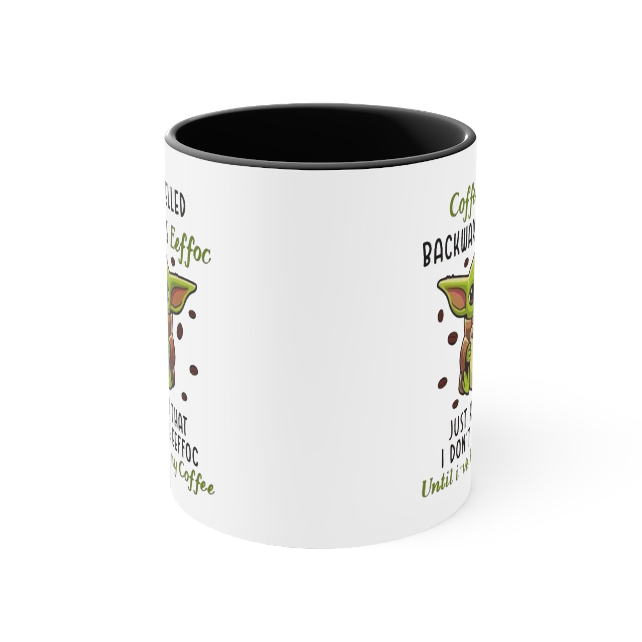 Coffee Spelled Backwards is Eeffoc, 11 Oz Novelty Accent Coffee Mug/cup