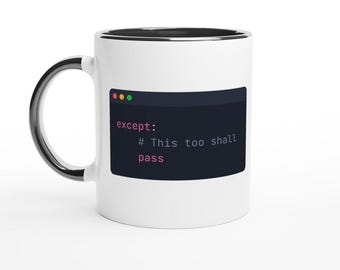 Python Programmer Mug, Dark Mode Code Editor, Software Developer Gift (11oz Ceramic)