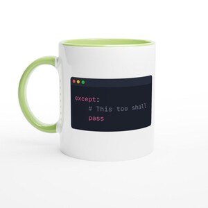Python-programmerare-mugg, kodredigerare i mörkt läge, present till mjukvaruutvecklare (340 ml keramik) Ceramic Green
