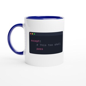 Python-programmerare-mugg, kodredigerare i mörkt läge, present till mjukvaruutvecklare (340 ml keramik) Ceramic Blue