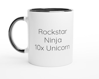 Rockstar Ninja Unicorn Mug, Software Engineer Humor, Developer Gift (11oz Ceramic)