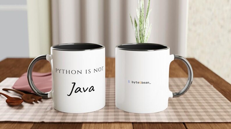 Tazza "Python Is Not Java", divertente tazza da caffè per programmatori, regalo per sviluppatori Python, umorismo per sviluppatori Java, regalo per ingegneri del software immagine 9