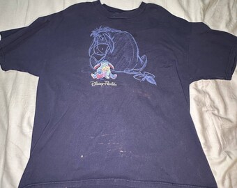 Vintage 90's Disney Florida Eeyore Embroidery Sketch T- Shirt XL Winnie The Pooh