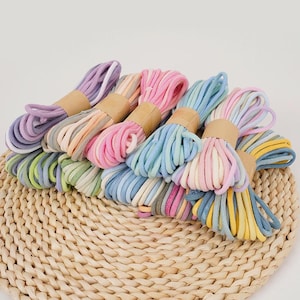 3 mm tonad regnbågsfärgad bomullsrep, flätad makramésnöre för smyckestillverkning, hantverksmaterial