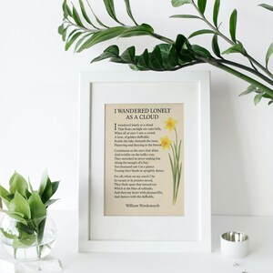 Daffodil Art Printable | William Wordsworth Poetry Print | Nature-Inspired Digital Download | Literary Home Decor} Daffodil Poem