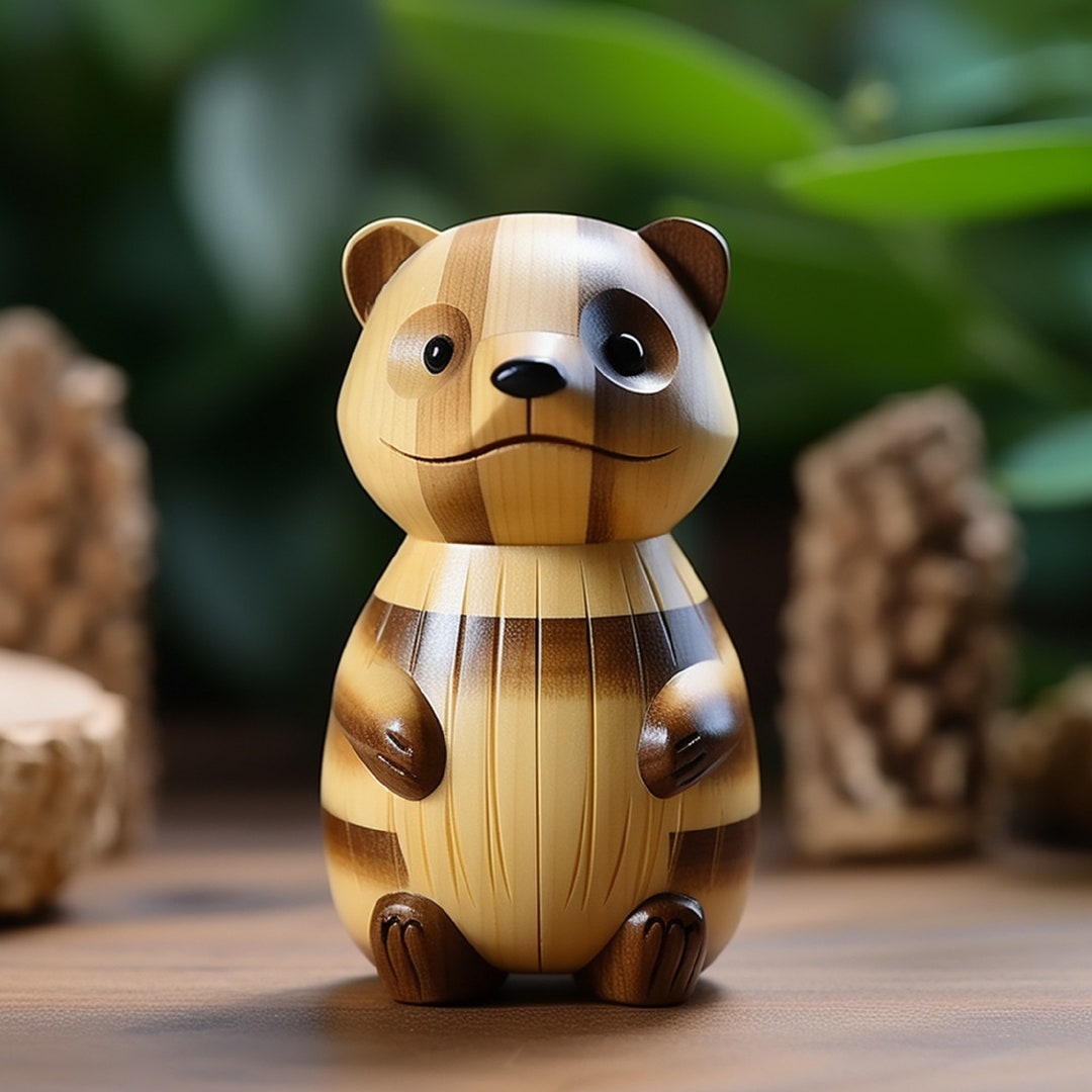 Perfect Wooden Badger Statue Enhance Your Decor With Fine Art Etsy