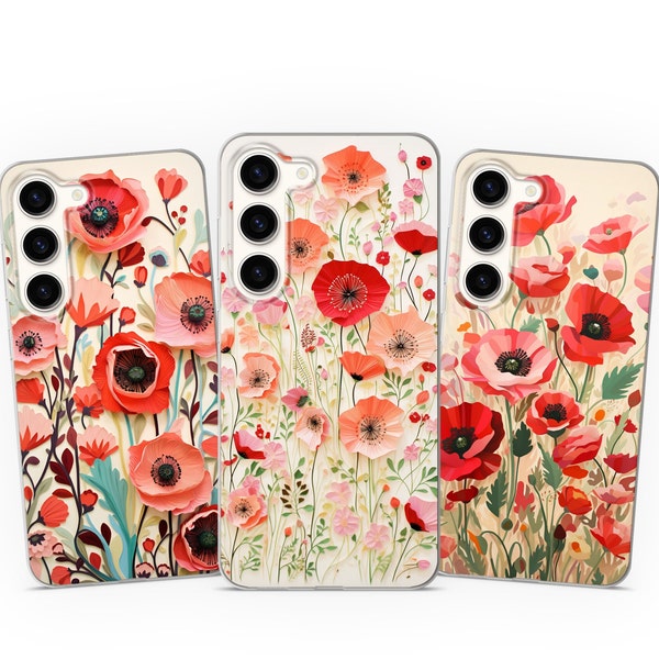 Flowers Phone Case Floral Cover fits Samsung S24 Ultra S23 Plus S22 S21 S20 FE for Samsung A73 A72 A54 53 A52s A34 A15 A14 A13