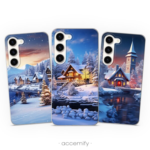 Christmas Phone Case Winter Cover fits Samsung S24 Ultra S23 Plus S22 S21 S20 FE for Samsung A73 A72 A54 53 A52s A34 A15 A14 A13 A12