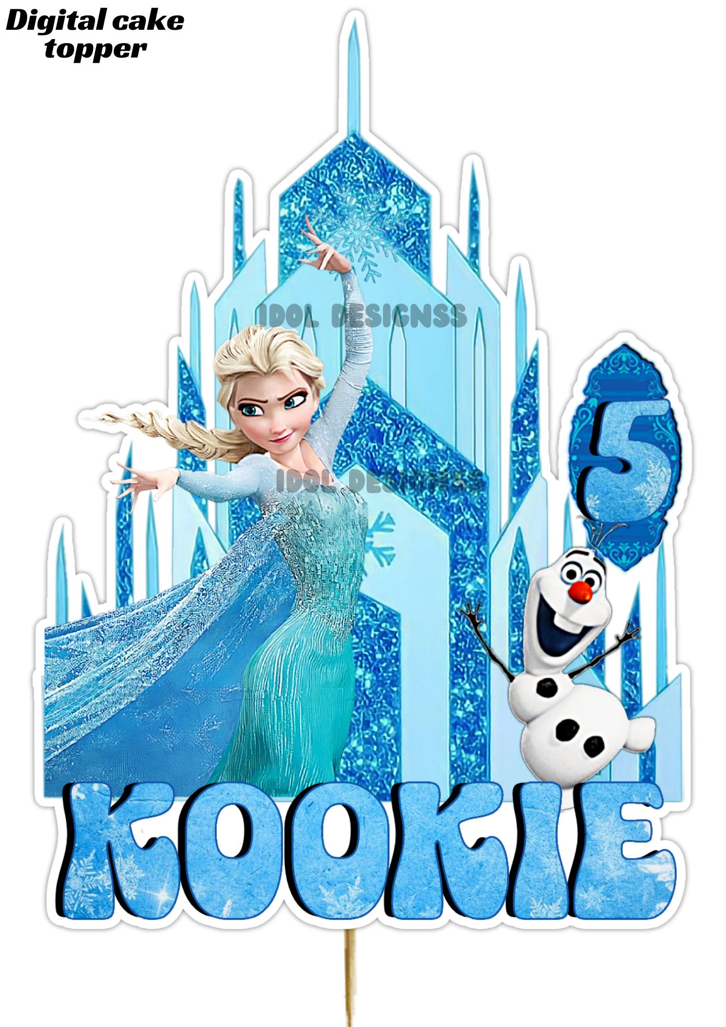 Frozen Elsa Cake Topper Printable Frozen Elsa Cake Topper Customised ...
