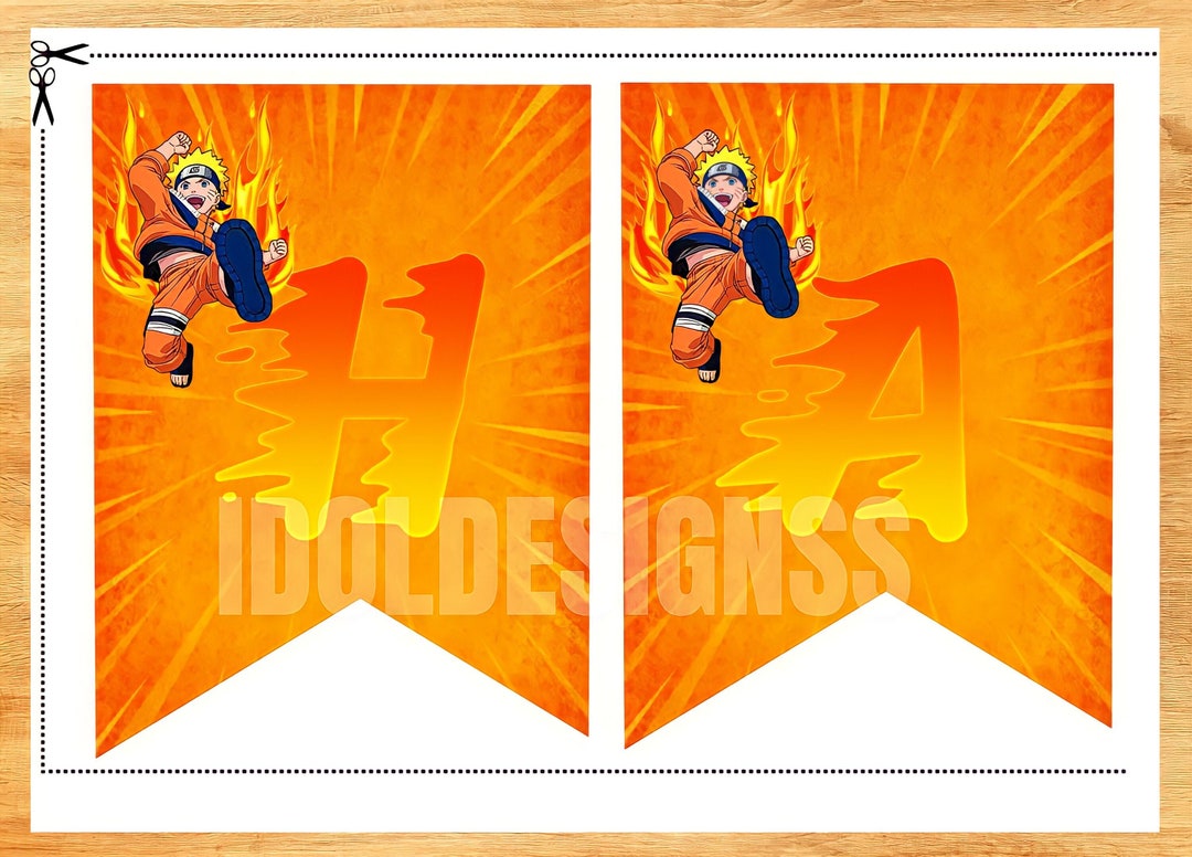 Naruto Printable Birthday Banner/ Anime Party Birthday Banner - Etsy