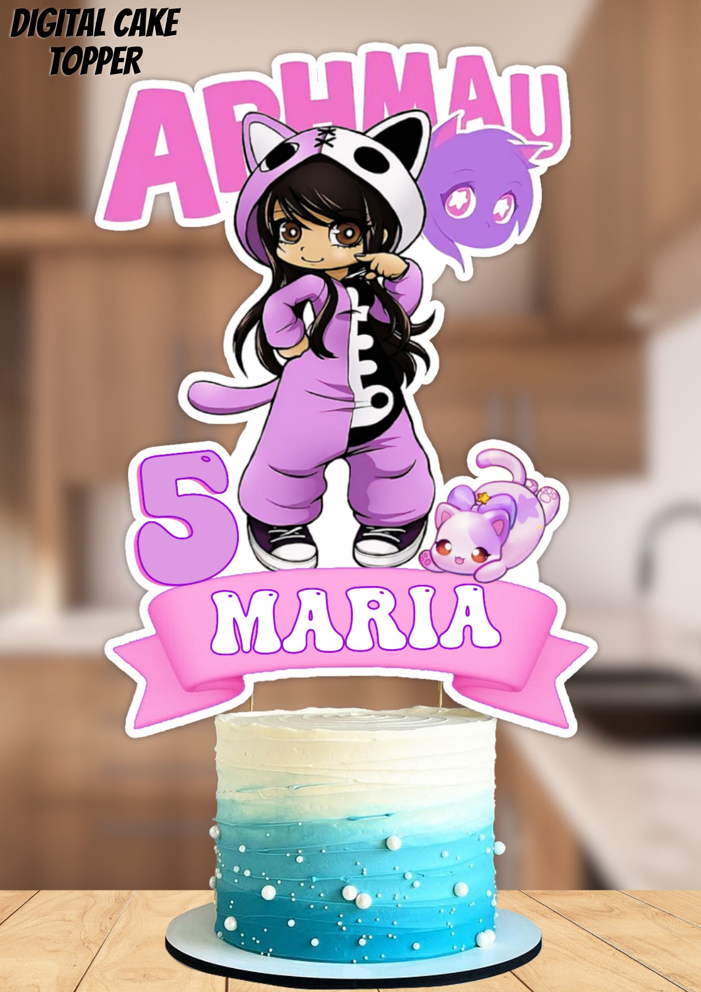 APHMAU Digital Printable Cake Topper Design APHMAU Birthday Decoration ...