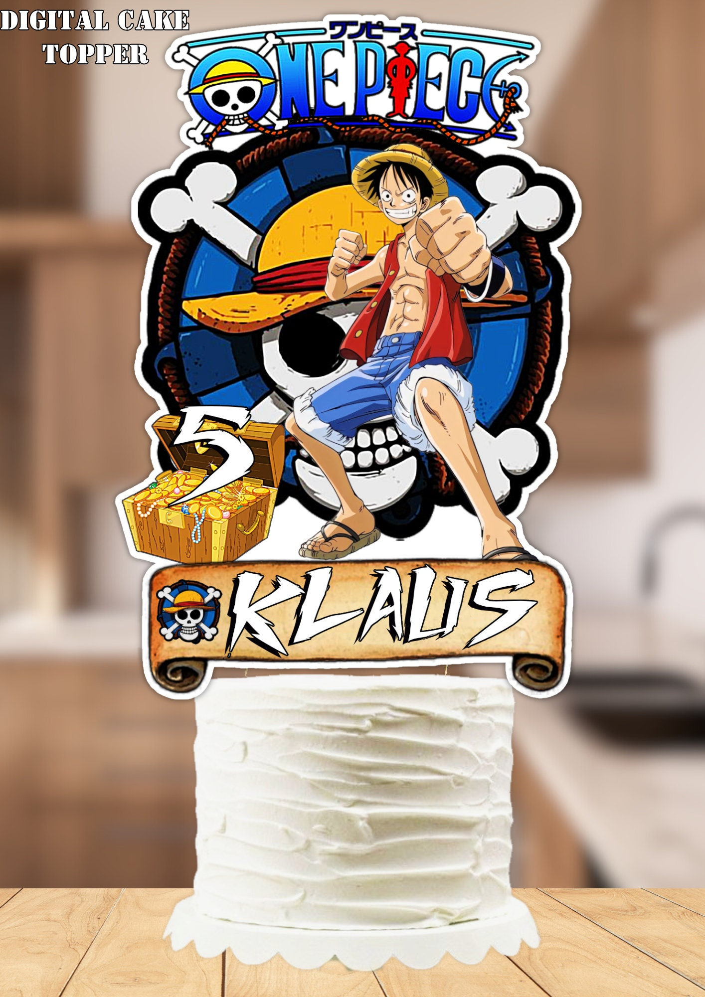 One Piece Printable Cake Topper Manga Cake Topper One Piece Birthday