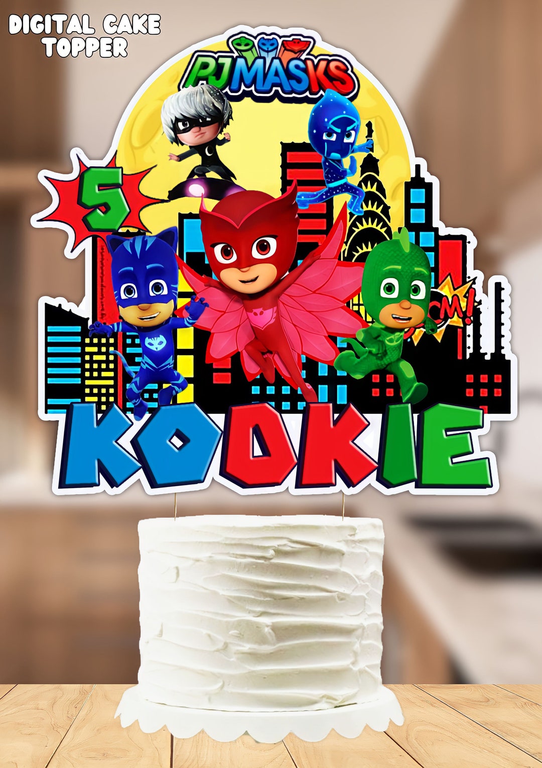 PJ Masks Customised Cake Topper PJ Masks Cake Topper Digital Cake