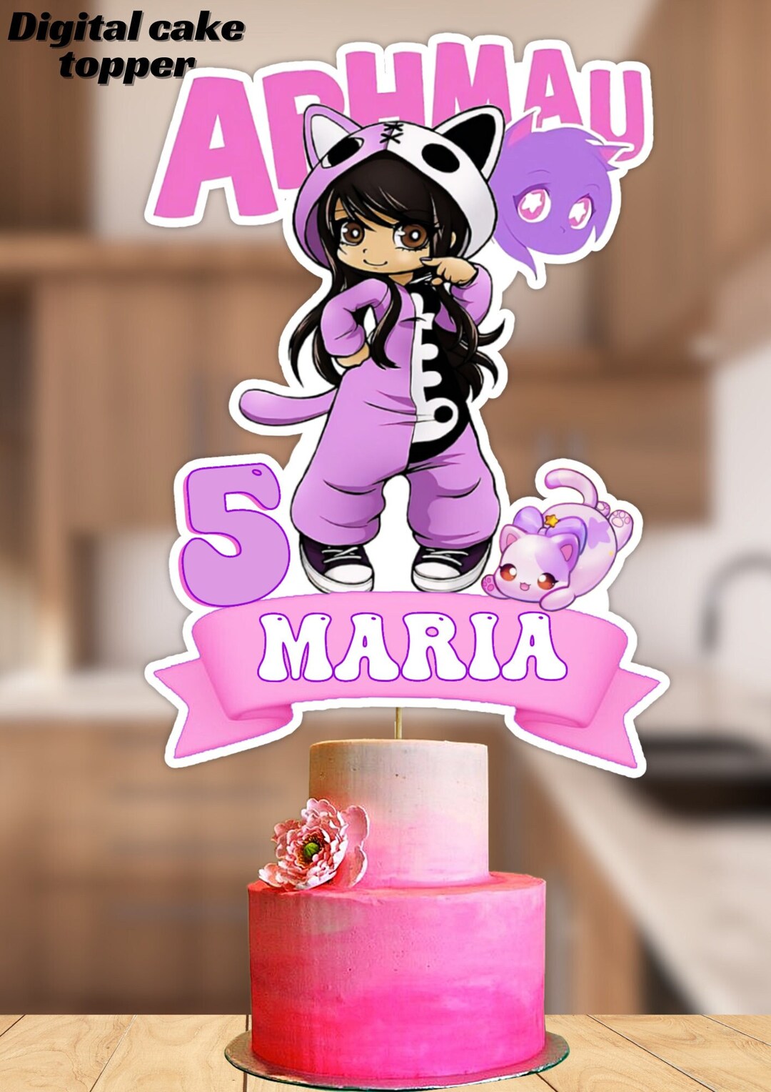 APHMAU Digital Printable Cake Topper Design APHMAU Birthday Decoration ...