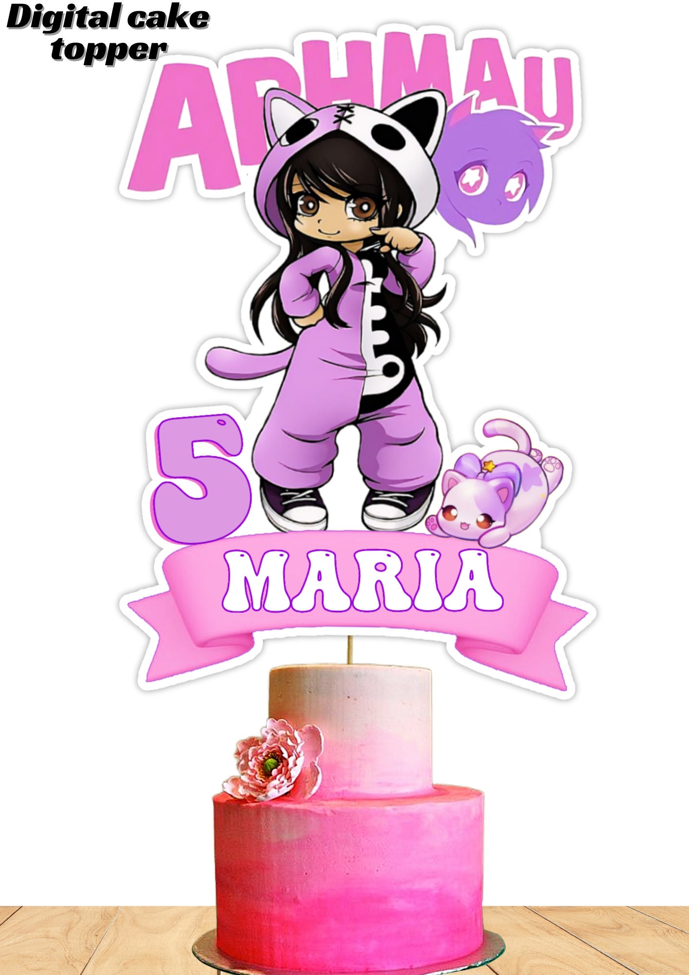 APHMAU Digital Printable Cake Topper Design APHMAU Birthday Decoration ...