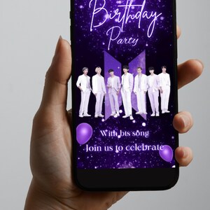 Customized BTS Party Invitation & Free Thank You Card BTS -  Finland
