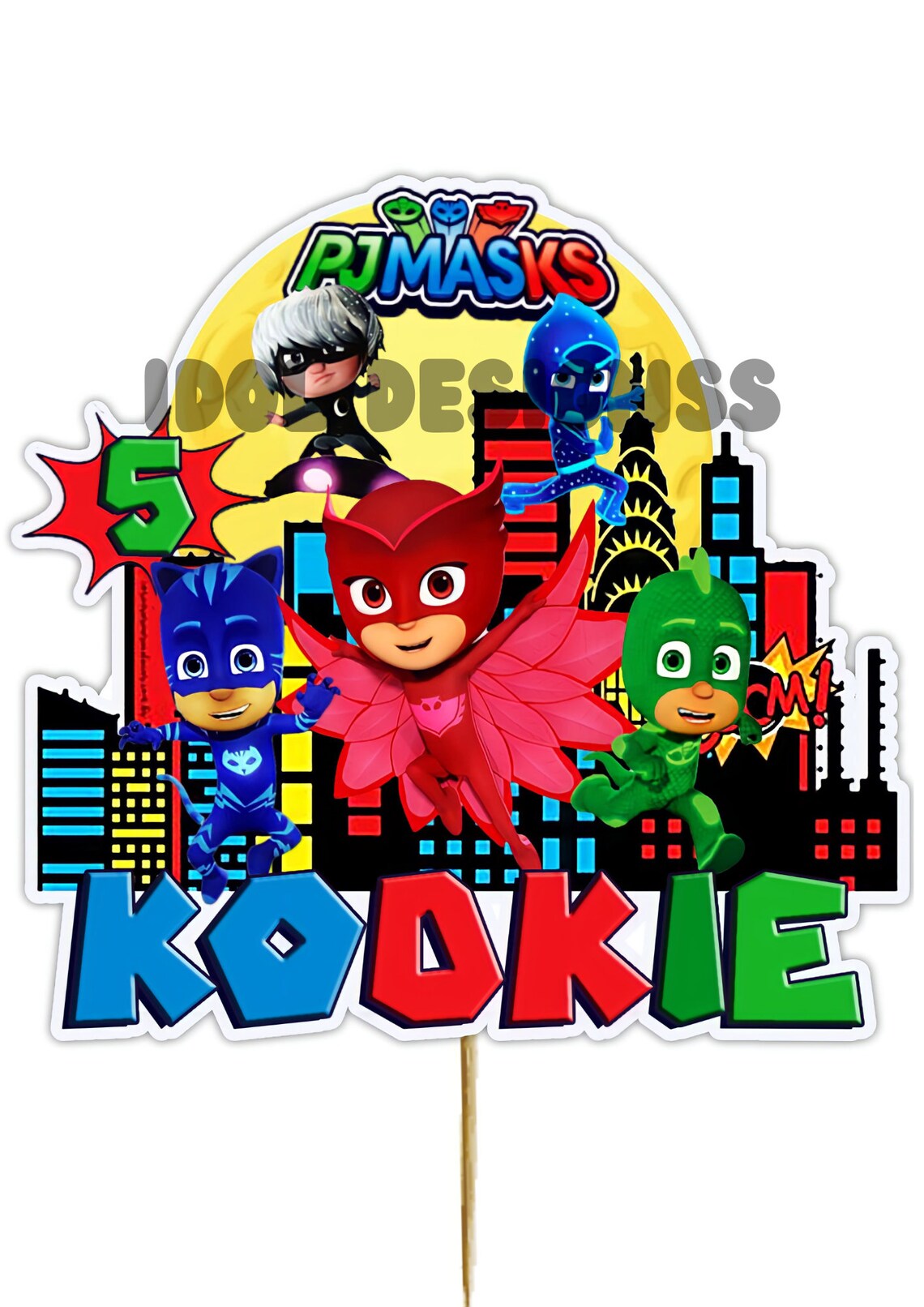 PJ Masks Customised Cake Topper PJ Masks Cake Topper Digital Cake