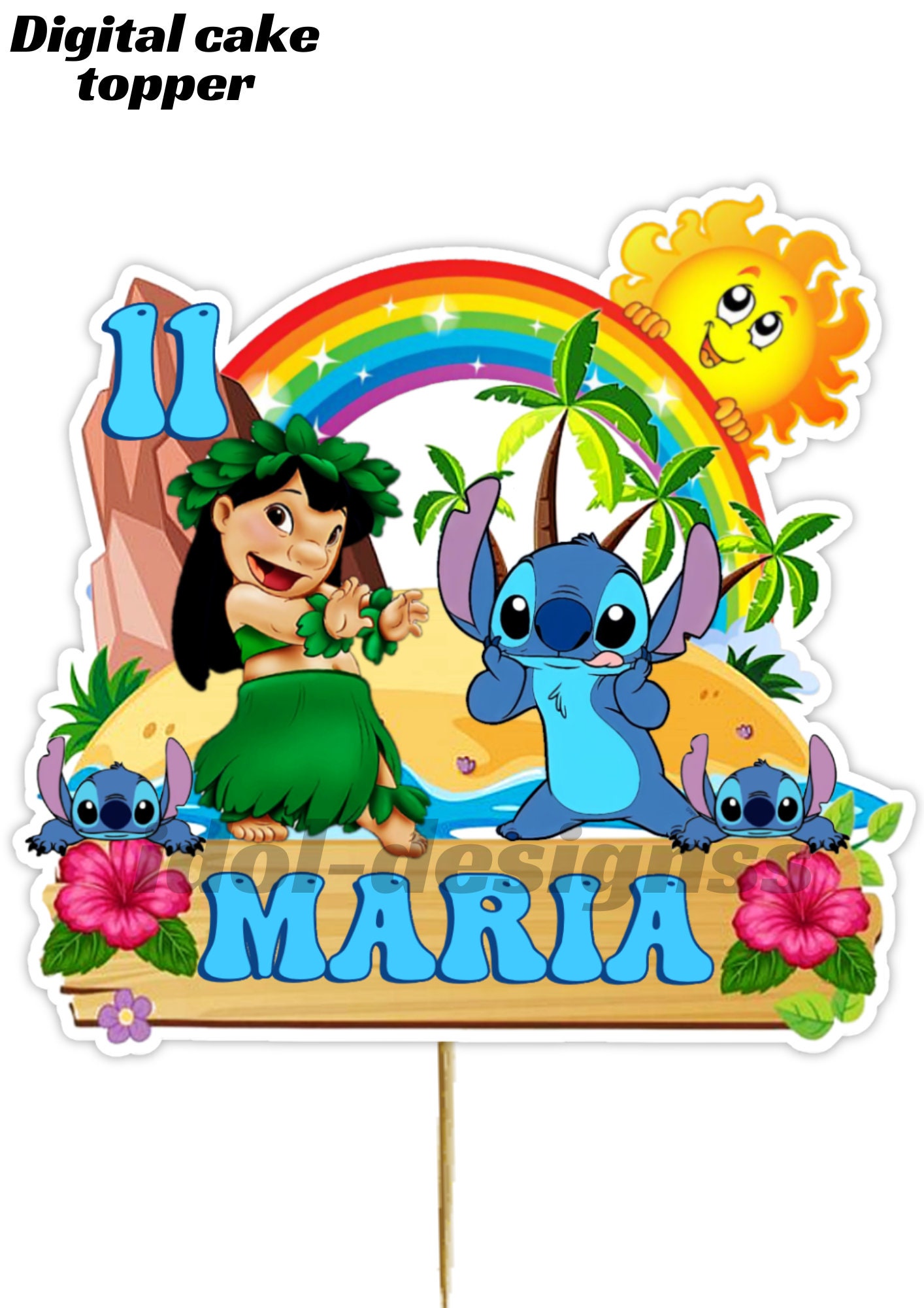 Stitch and Lilo Cake Topper Printable Stitch Cake Topper Stitch Lilo ...