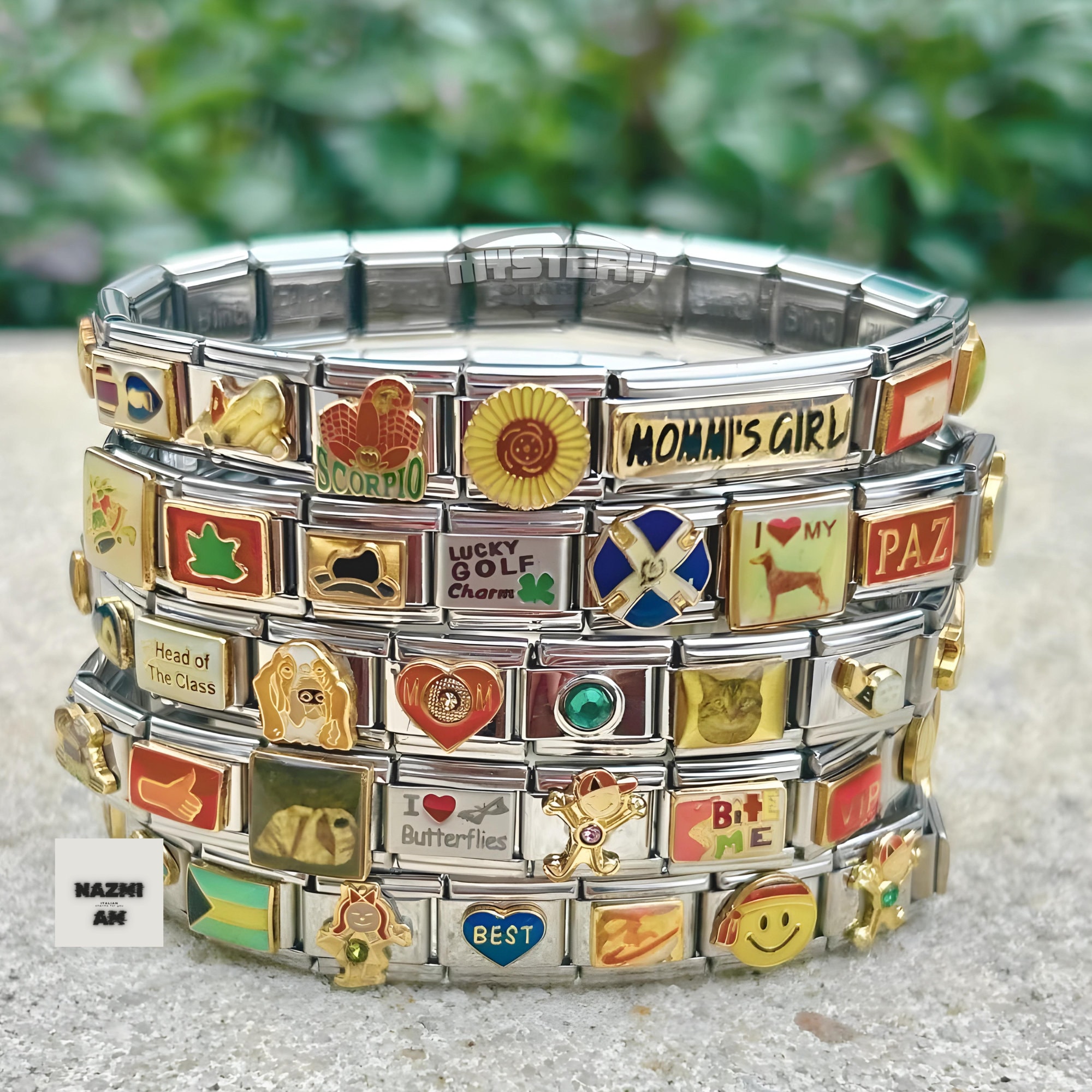 Loozykit Italian Charm Armband - Silber Mit Abnehmbaren Charms Für Personalisierten Style