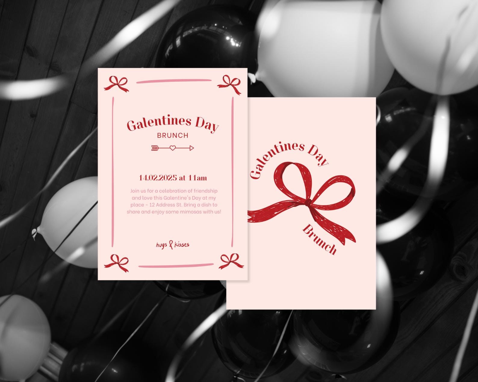 Galentines Invitation Galentines Day Editable Templates Valentines