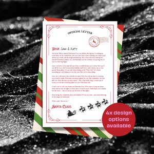 Lettera di Babbo Natale Lettera per bambini Lettera stampabile Modello di lettera di Babbo Natale personalizzato Posta magica del Polo Nord Lettera di Natale modificabile Fai da te Natale