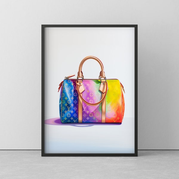 POSTER von LV Design Tasche - Buntes Wandbild im Pop-Art Style - Premium Poster im Holzrahmen - Ready to hang - 20-90cm