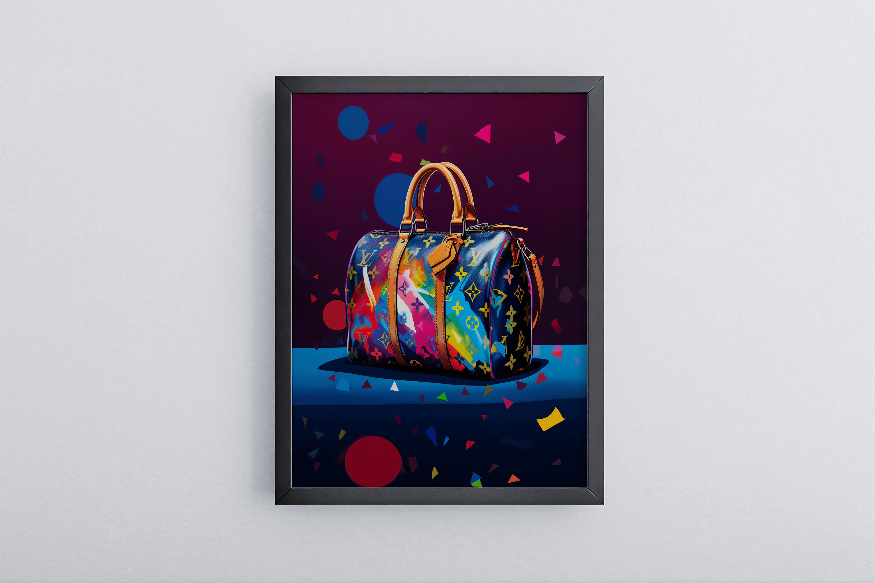 Louis Vuitton Drip Painting 16x20 LV Inspired Black and 