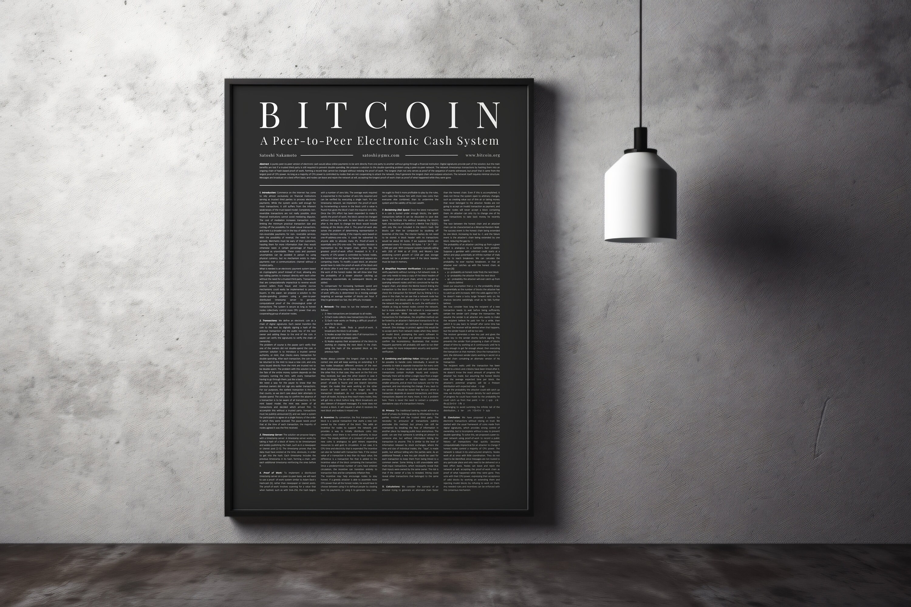 Affiche du livre blanc Bitcoin | image Bitcoin de haute qualité |  Impression sur les crypto-monnaies Livre blanc Anglais | Accessoire crypto  | schéma sombre - Etsy France
