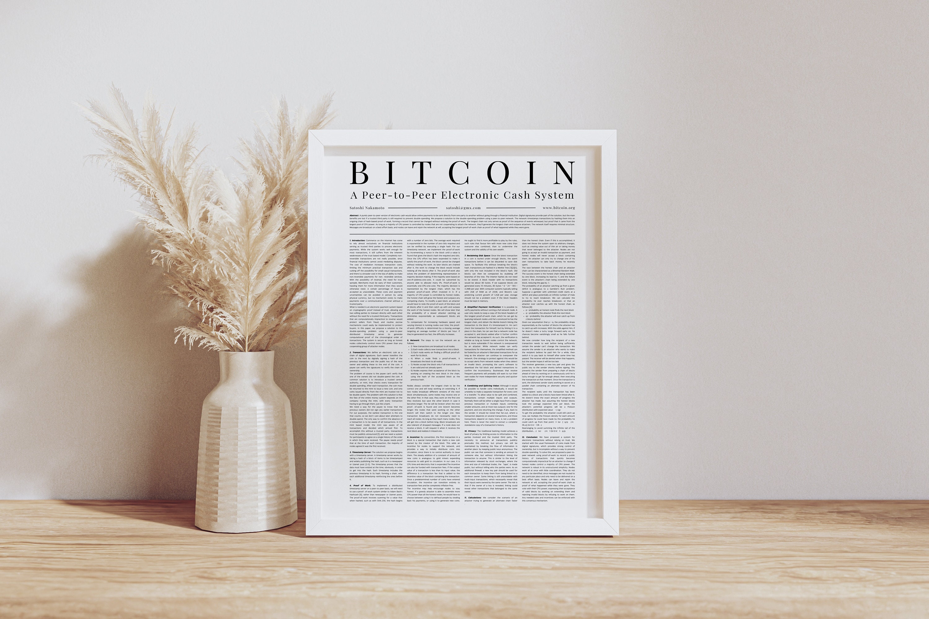 Póster del Libro Blanco de Bitcoin | imagen de bitcoin de alta calidad |  Impresión de criptomonedas |Informe técnico Inglés | Accesorio  criptográfico | esquema brillante - Etsy España