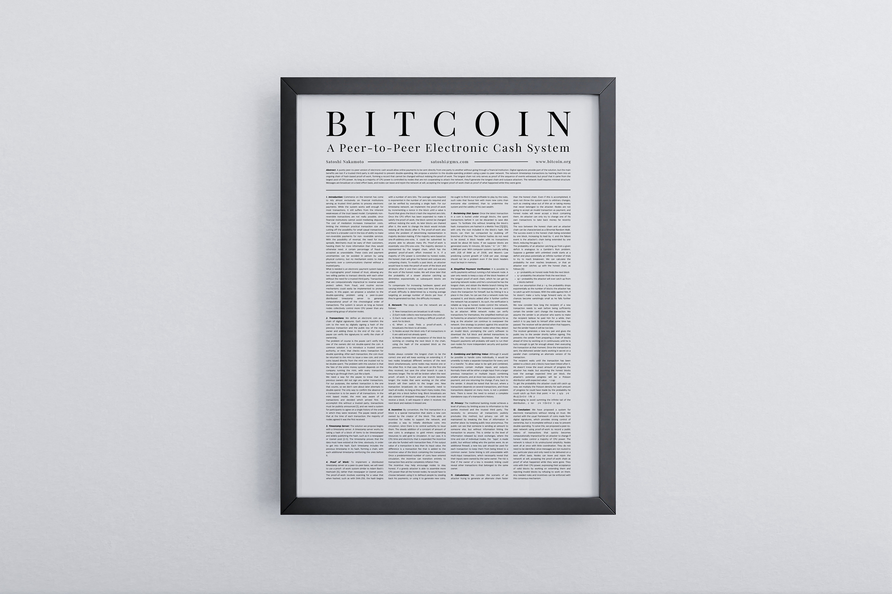 Bitcoin White Paper Poster | high quality bitcoin image | Cryptocurrency Print | White Paper English | Crypto Accessory | bright scheme