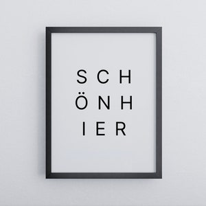 Posters for the home | &quot;nice here&quot; | Minimalist Wall Mural for Hallway/Living Room/Home | Poster in wooden frame | Decoration ready to hang