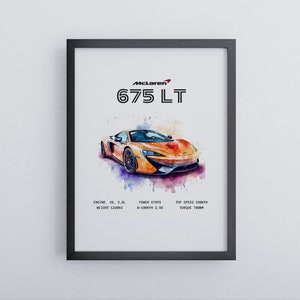 マクラーレン 675 LT ポスター |プレミアム品質のスーパーカーのポスター |ミニマリストの壁画サイズ 20-100 cm |すぐに掛けられます |贈り物