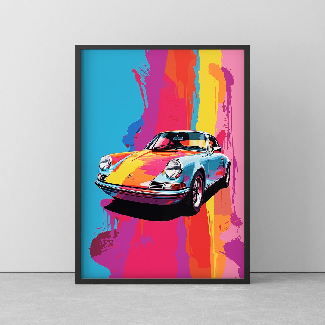 POSTER From PORSCHE - POPART Wall Picture From Porsche - Colorful