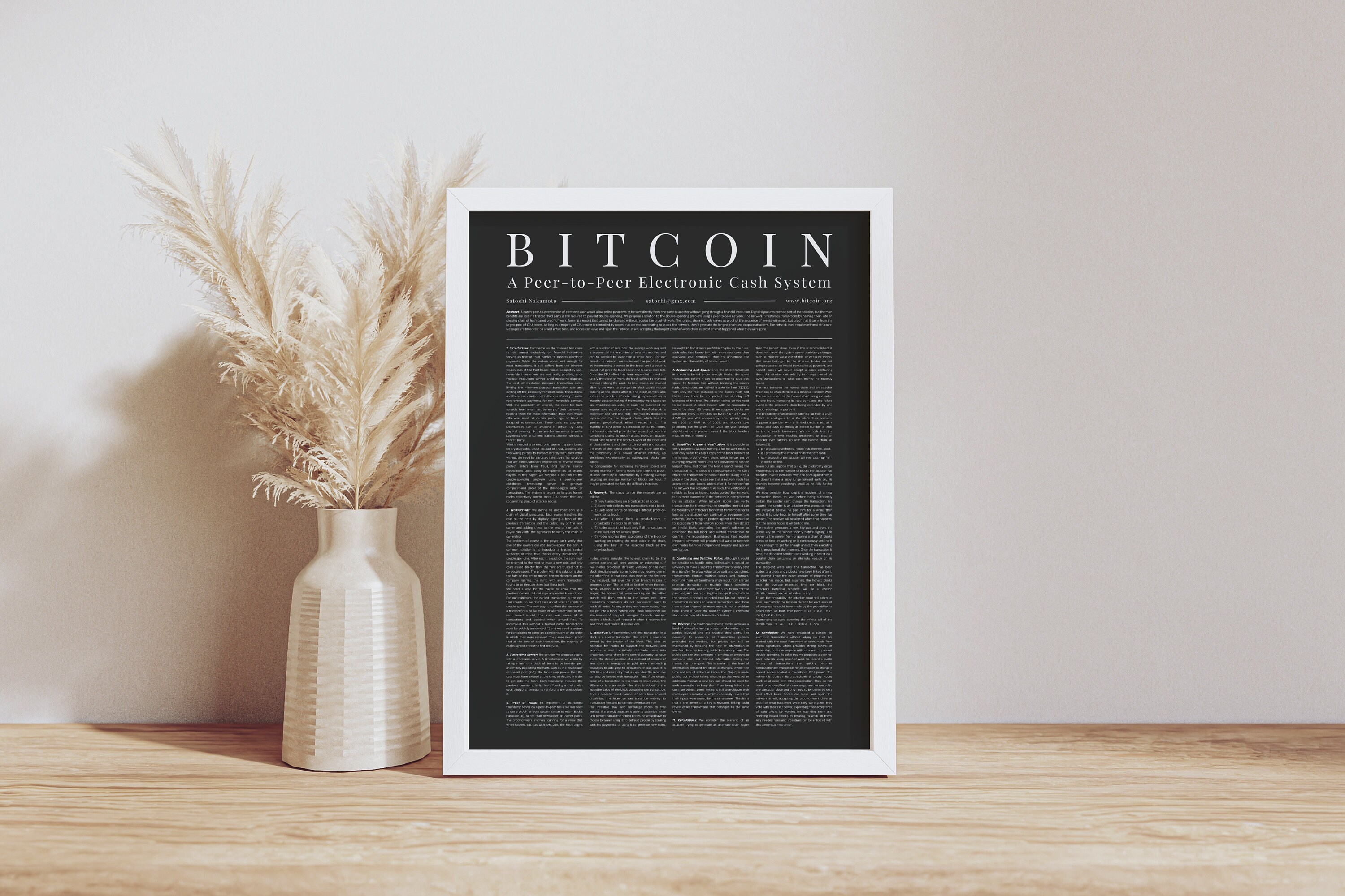 Affiche du livre blanc Bitcoin | image Bitcoin de haute qualité |  Impression sur les crypto-monnaies Livre blanc Anglais | Accessoire crypto  | schéma sombre - Etsy France