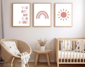 You Are My Sunshine Nursery Art Print: Boho Girl Decor (PDF)