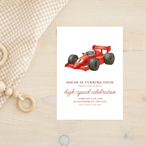 Car Birthday Invitation - Editable Racing Party Invite, Instant Download, Boys Race Theme Birthday, Race Car Invite