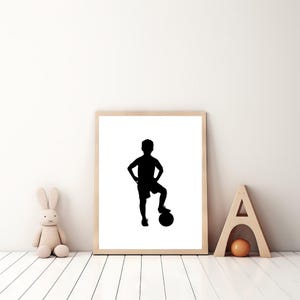 Soccer Wall Art for Kids, Football Poster & Decor for Boys, Soccer Player Print, Gift for Sports Fans Athletes