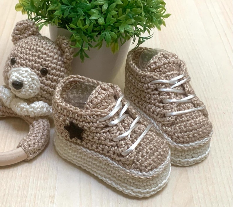 Personalized Baby Sneakers Crochet Handmade