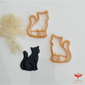 Polymer Clay Cutter Cat Polymer Clay Slice Cat Earrings Boho Clay Cutter Halloween Cat Clay Cutter Cat Shaped Clay Cutter