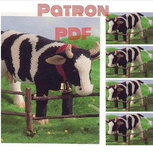 Amigurumi, gebreid koeienpatroon. Patroon met Franstalige instructies. PDF-formaat.